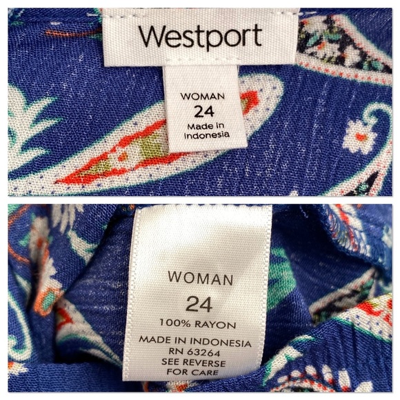 Westport blue and coral faux wrap jumpsuit with tie belt - Picture 4 of 7